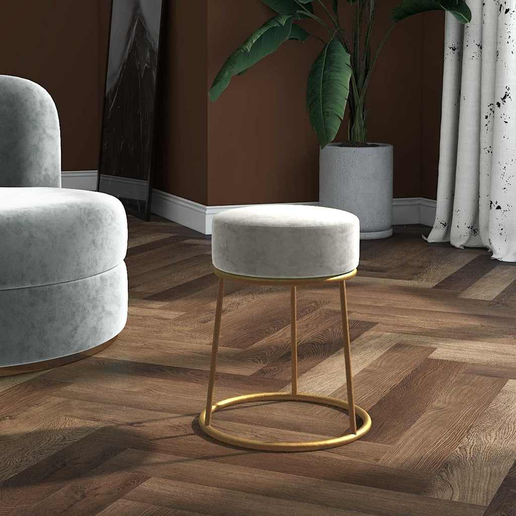 Vidaxl hocker rond fluweel lichtgrijs