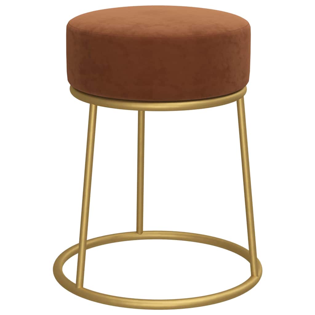 Vidaxl hocker rond fluweel bruin