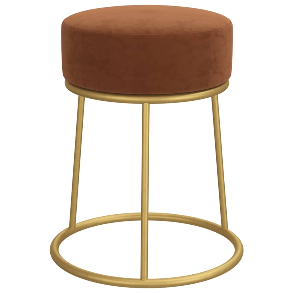 Vidaxl hocker rond fluweel bruin