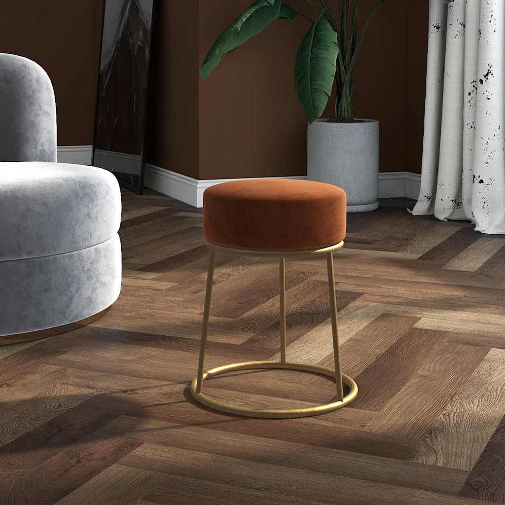 Vidaxl hocker rond fluweel bruin