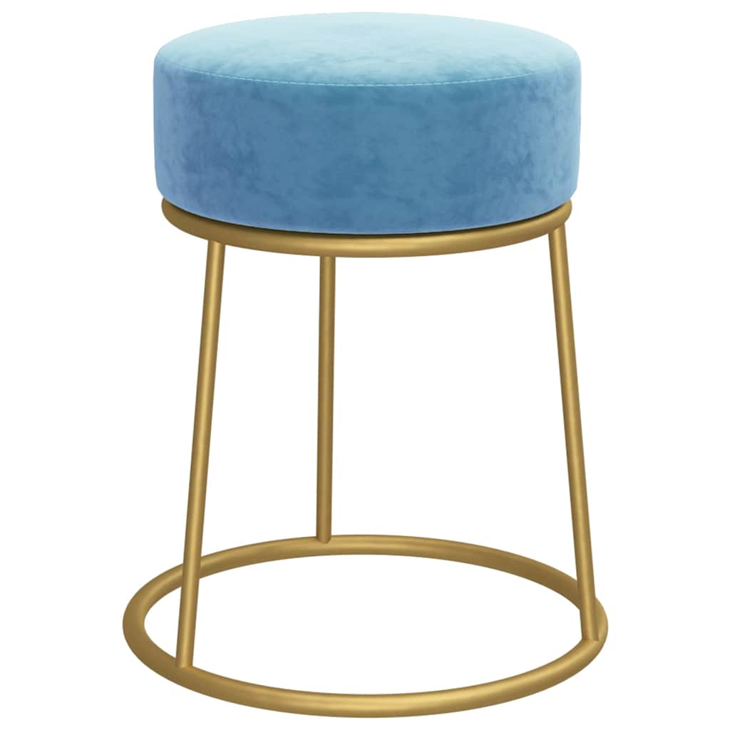 Vidaxl hocker rond fluweel lichtblauw