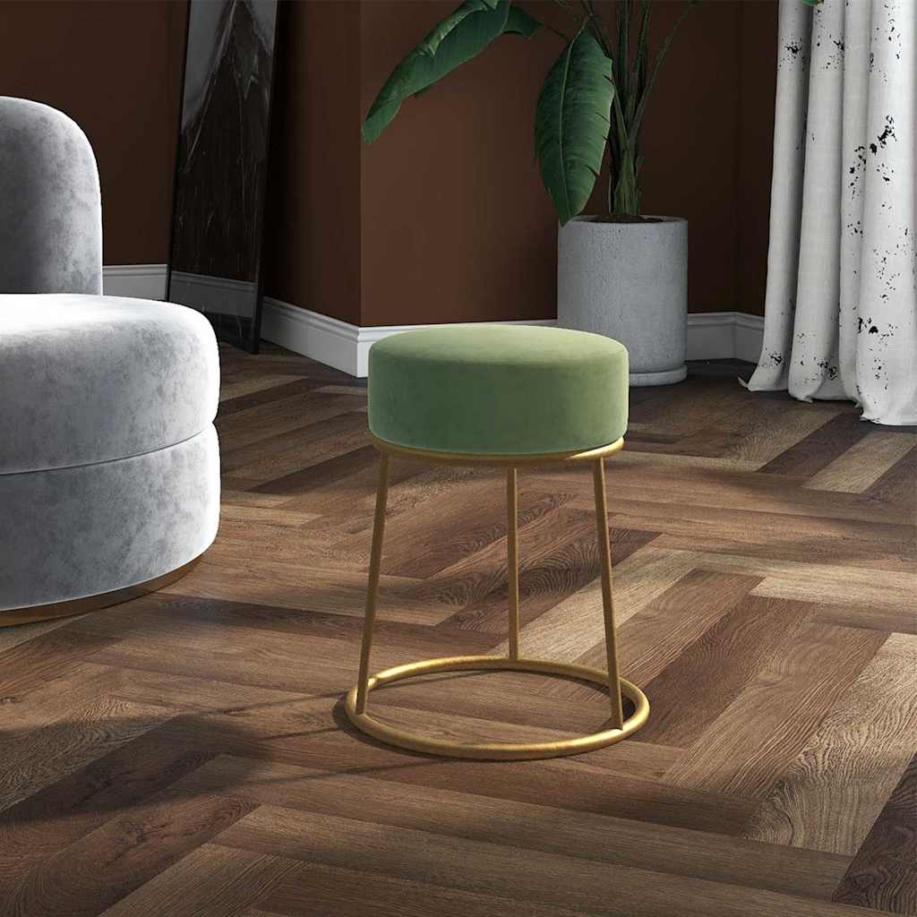 Vidaxl hocker rond fluweel mosterdgroen