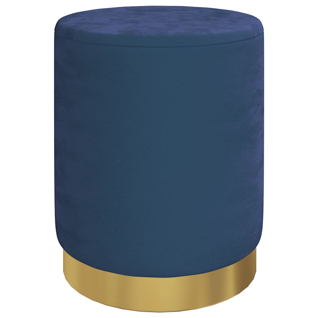 Vidaxl hocker met opbergruimte rond fluweel 31 x 37 cm blauw