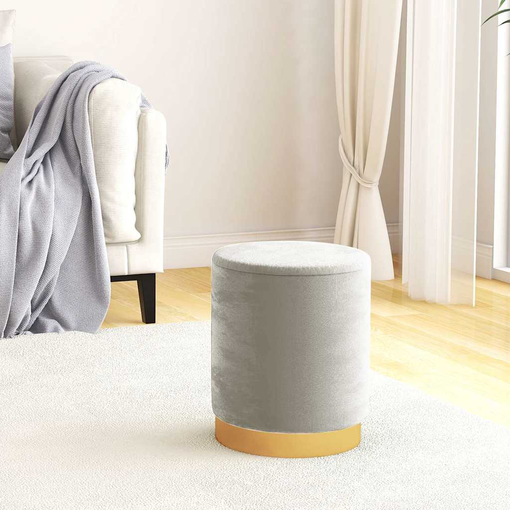 Vidaxl hocker met opbergruimte rond fluweel 31 x 37 cm lichtgrijs