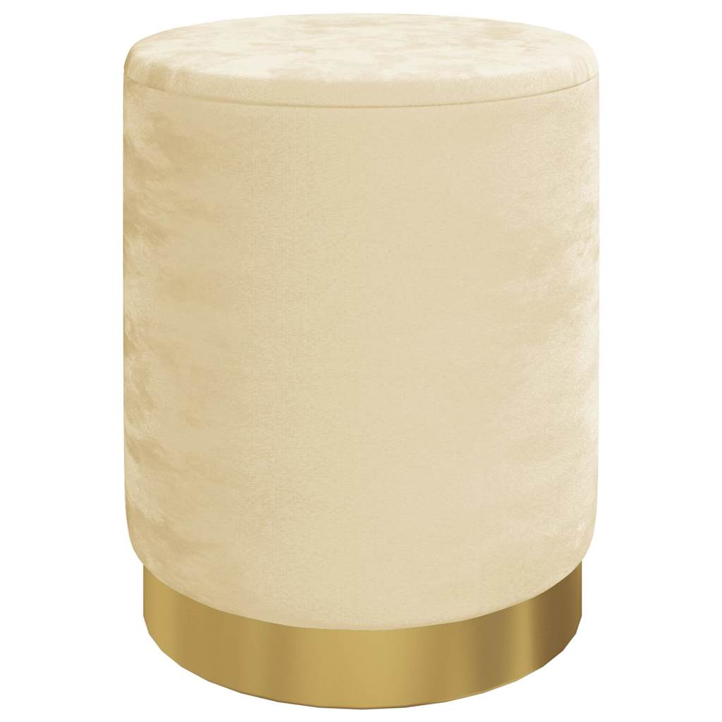 Vidaxl hocker met opbergruimte rond fluweel 31 x 37 cm abrikooskleurig
