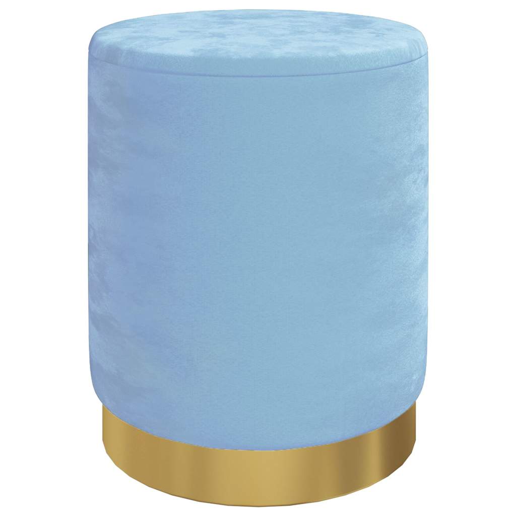 Vidaxl hocker met opbergruimte rond fluweel 31 x 37 cm lichtblauw