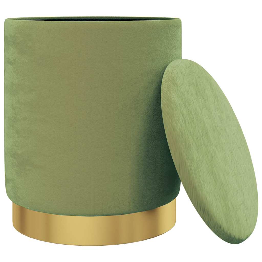 Vidaxl hocker met opbergruimte rond fluweel 31 x 37 cm mosterdgroen