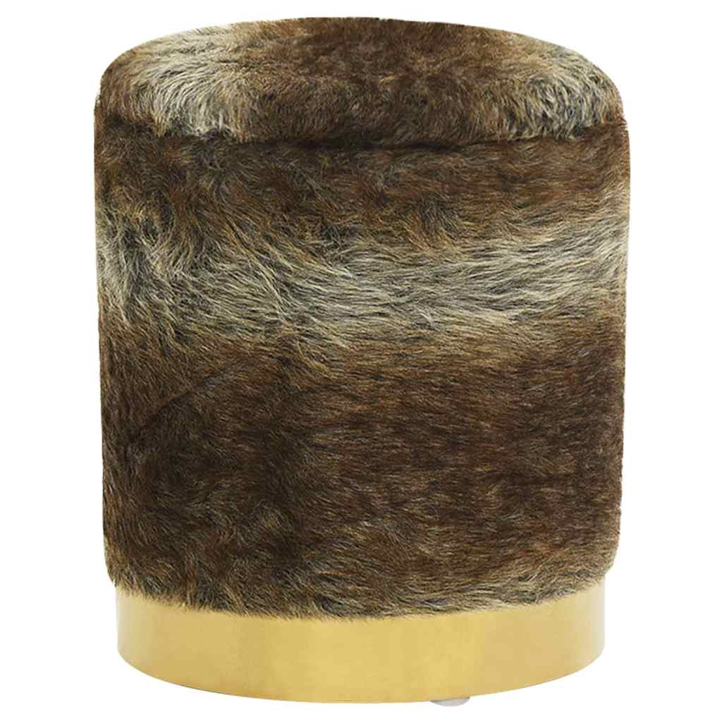 Vidaxl hocker met opbergruimte rond pluche meerkleurig 31 x 37 cm