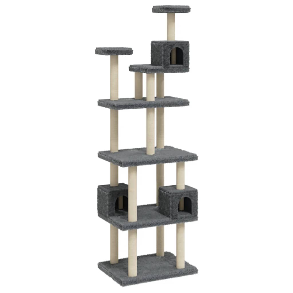 Vidaxl meuble pour chat avec griffoirs en sisal 188 cm gris foncé