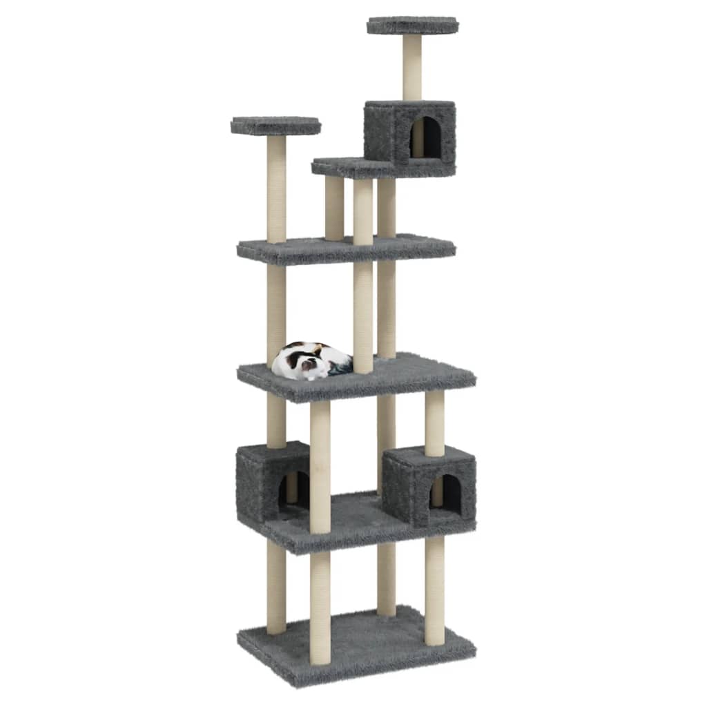 Vidaxl meuble pour chat avec griffoirs en sisal 188 cm gris foncé
