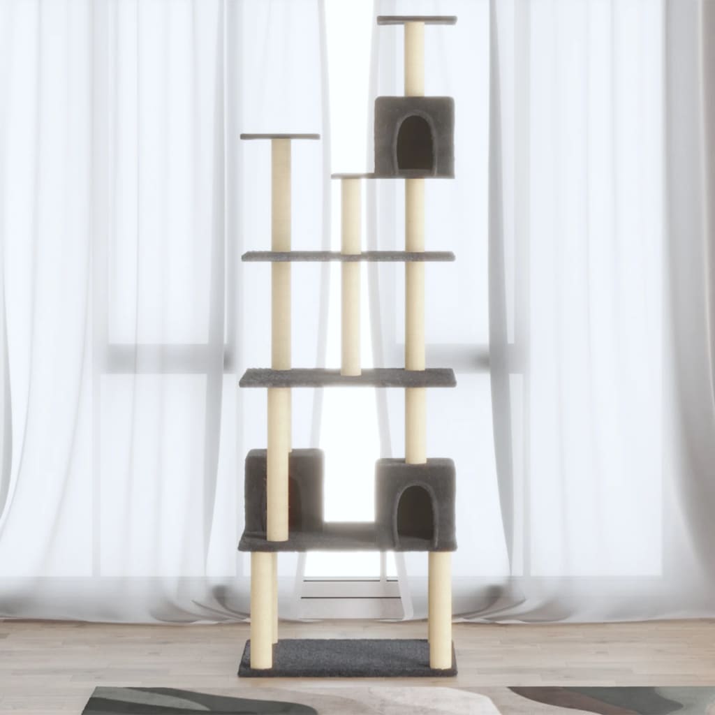Vidaxl meuble pour chat avec griffoirs en sisal 188 cm gris foncé