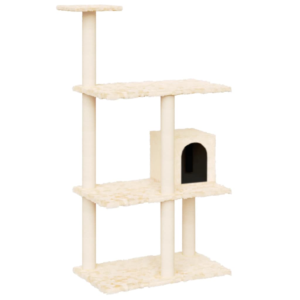 Vidaxl meuble pour chat avec griffoirs en sisal 119 cm couleur crème