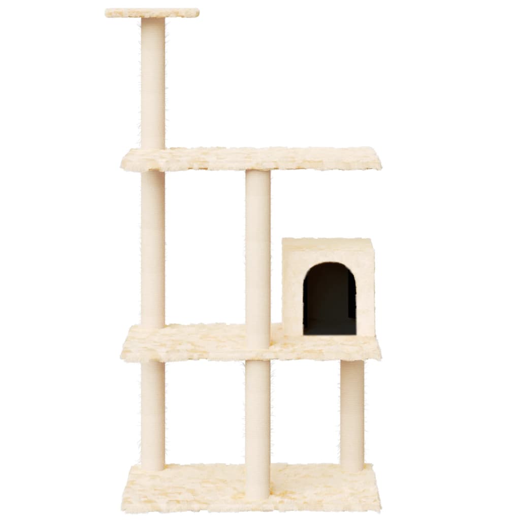 Vidaxl meuble pour chat avec griffoirs en sisal 119 cm couleur crème