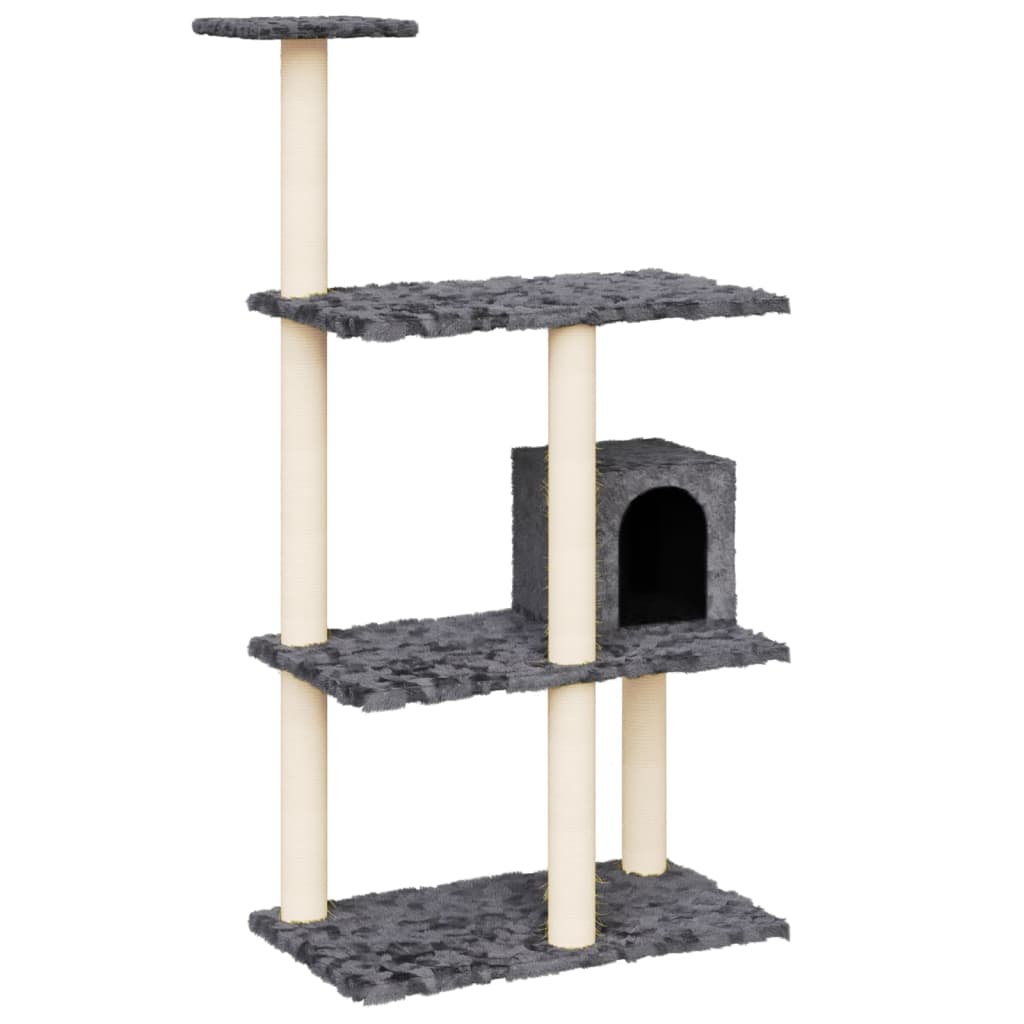 Vidaxl meuble pour chat avec griffoirs en sisal 119 cm gris foncé