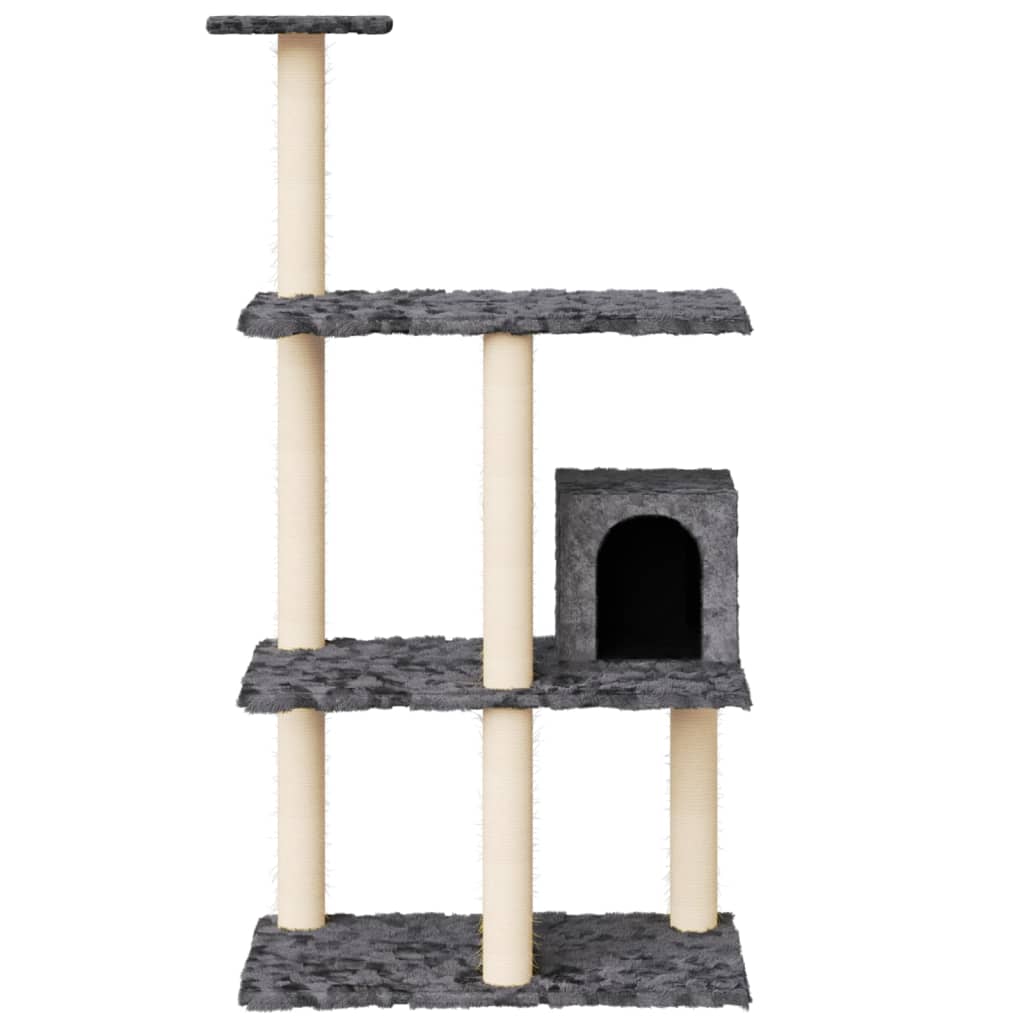 Vidaxl meuble pour chat avec griffoirs en sisal 119 cm gris foncé