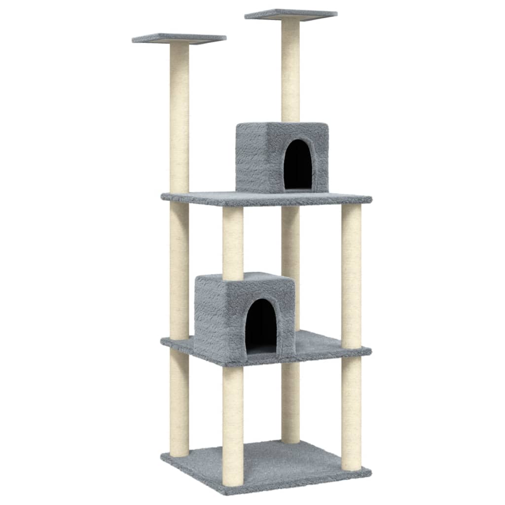 Vidaxl meuble pour chat avec griffoirs en sisal 141 cm gris clair
