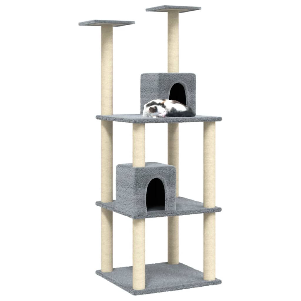 Vidaxl meuble pour chat avec griffoirs en sisal 141 cm gris clair
