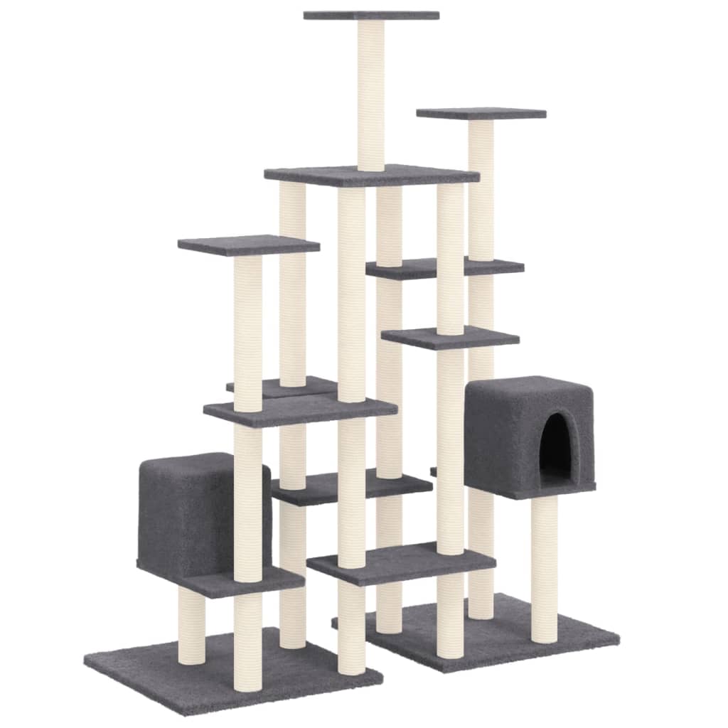 Vidaxl meuble pour chat avec griffoirs en sisal 145 cm gris foncé