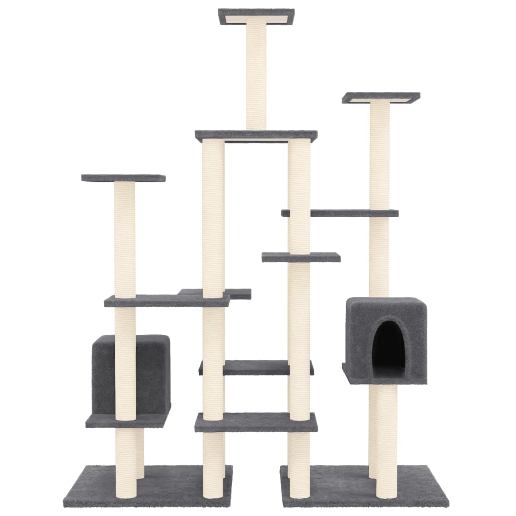 Vidaxl meuble pour chat avec griffoirs en sisal 145 cm gris foncé