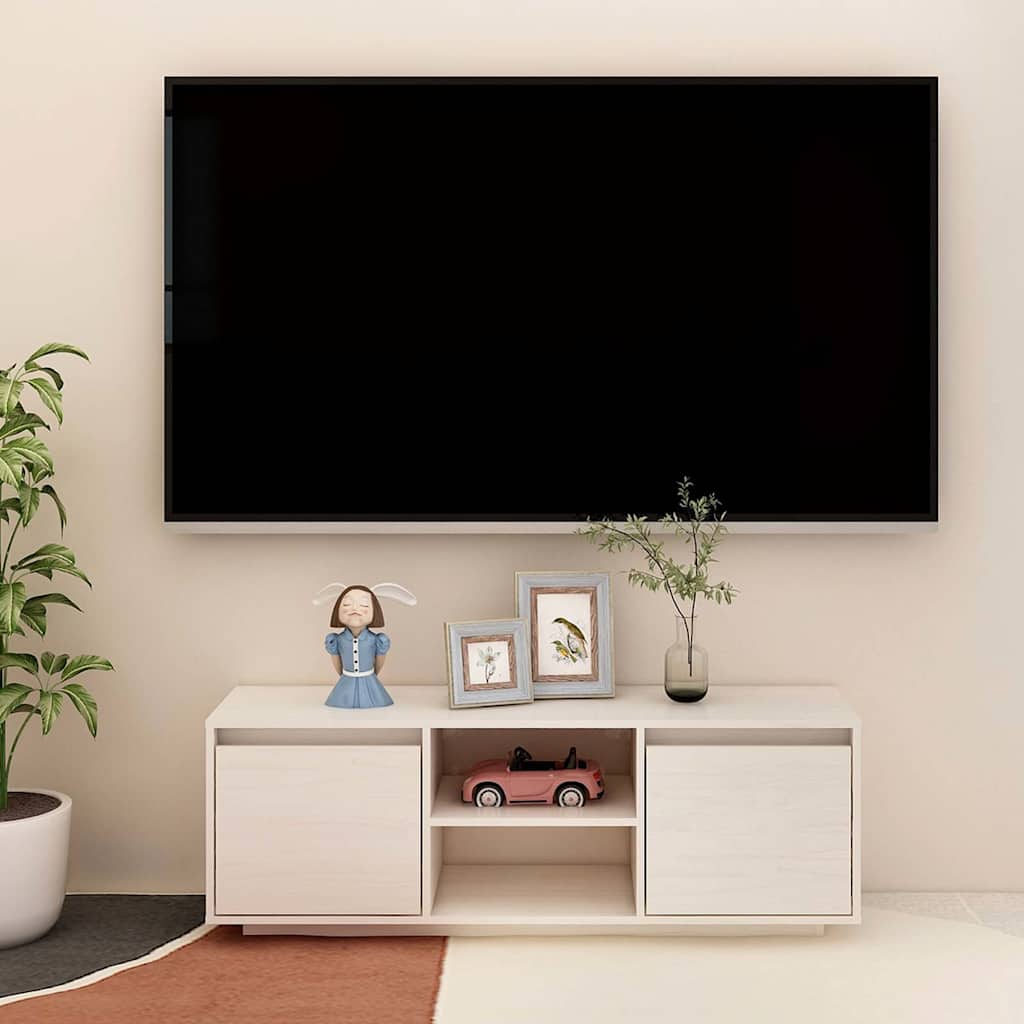 Vidaxl tv-meubel 110x30x40 cm massief grenenhout wit