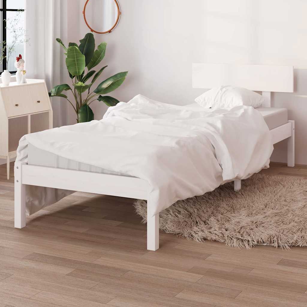 Vidaxl bedframe massief grenenhout wit 90x200 cm