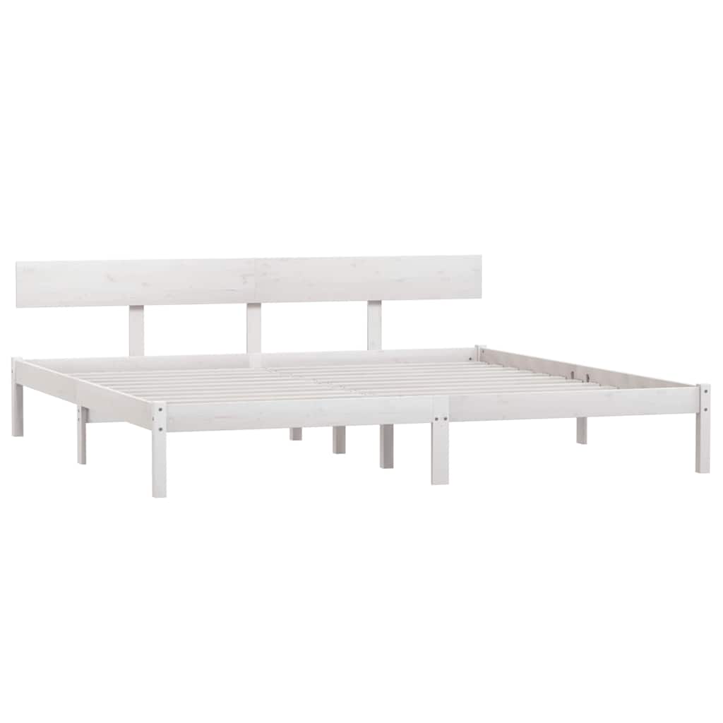 Vidaxl bedframe massief grenenhout wit 200x200 cm