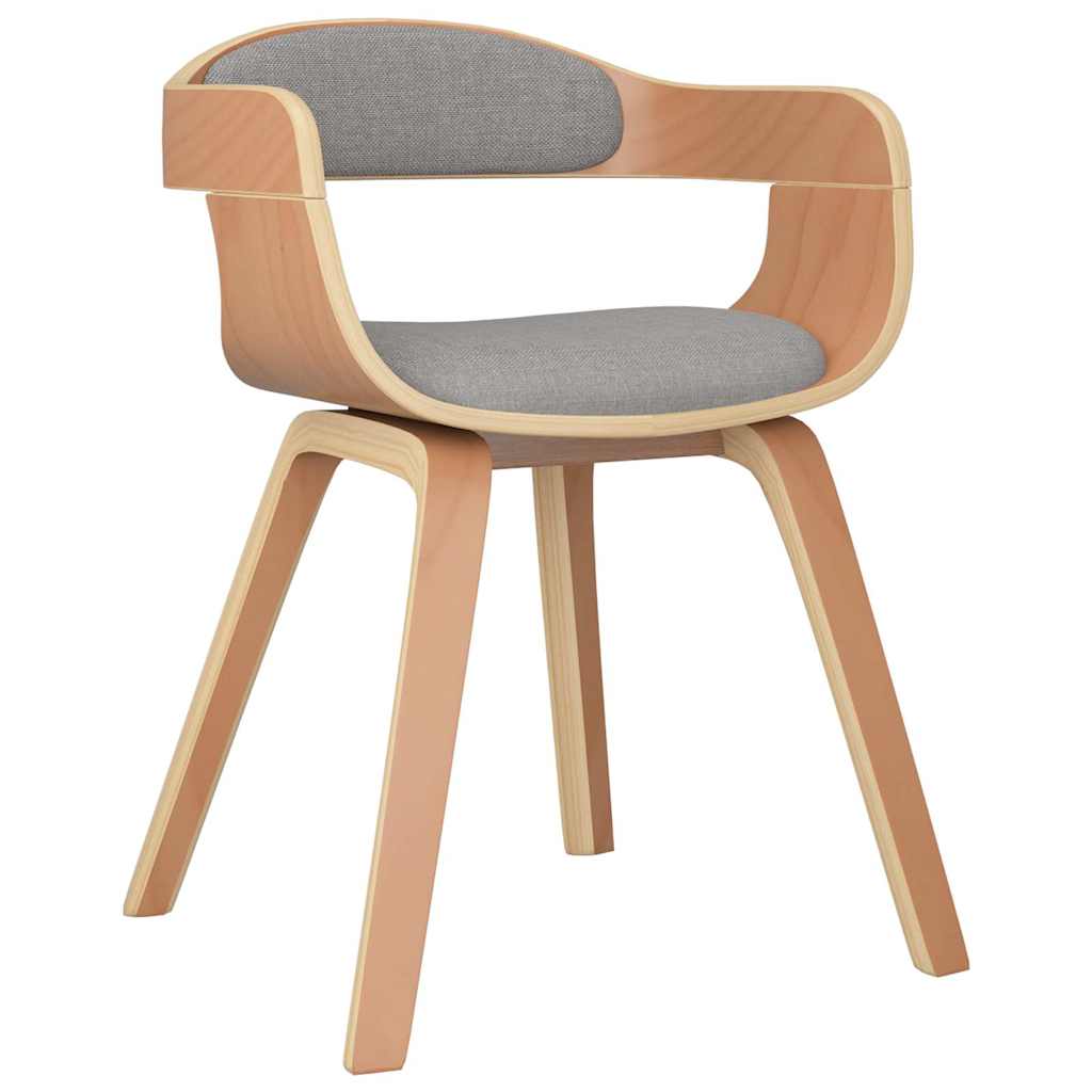 Vidaxl eetkamerstoel gebogen hout en stof taupe