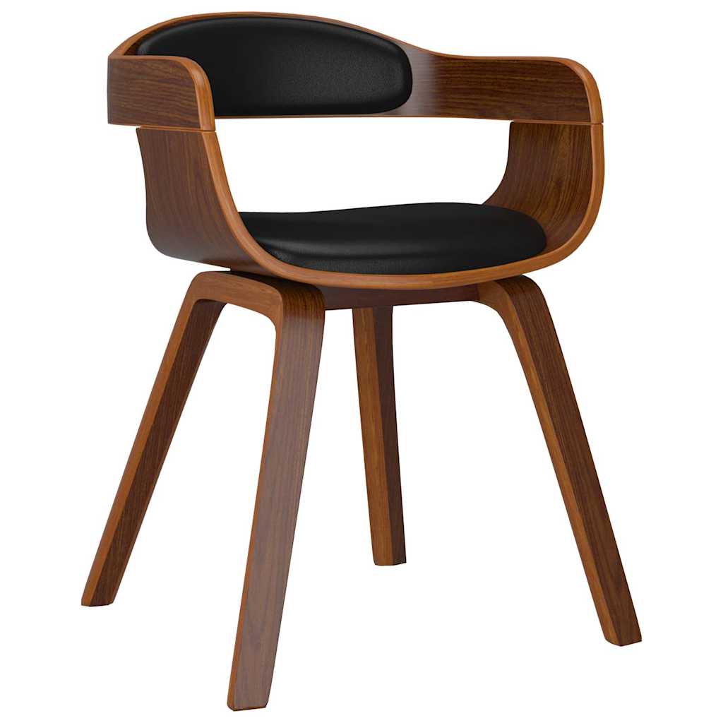 Vidaxl eetkamerstoelen 2 st gebogen hout en kunstleer zwart