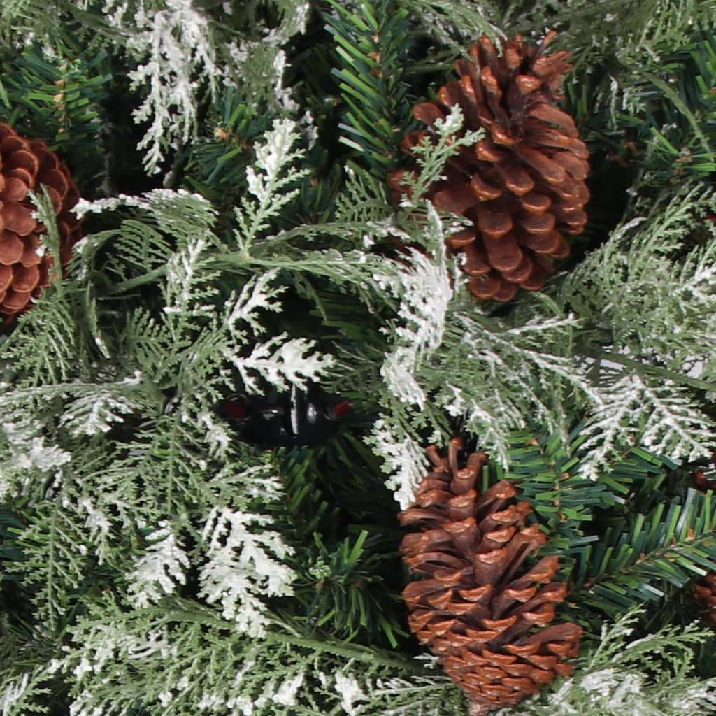 Vidaxl Christmas Tree avec des cônes de pin 120 cm en PVC et PE vert et blanc