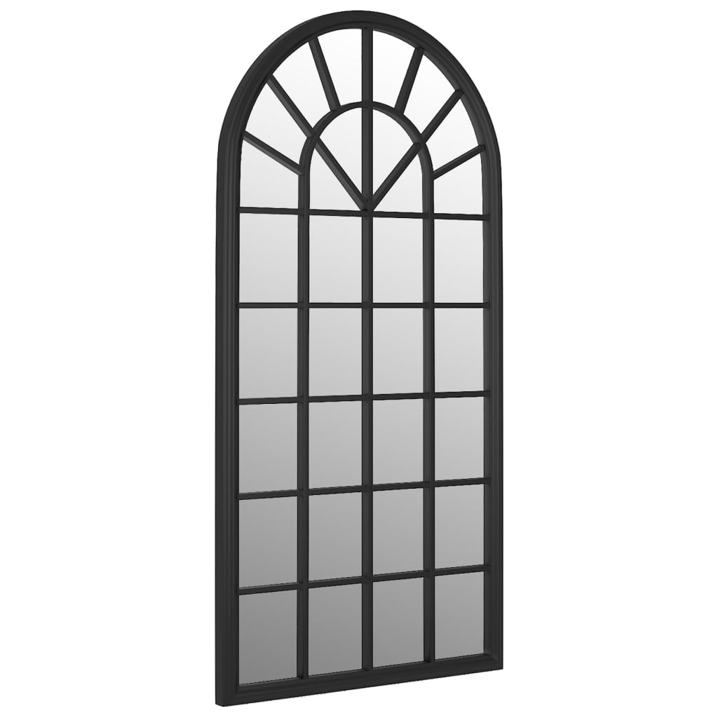 VidaXL miroir de jardin 90x45 cm fer noir
