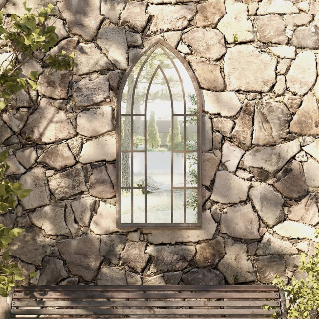 Vidaxx miroir de jardin 100x45 cm fer couleur sable