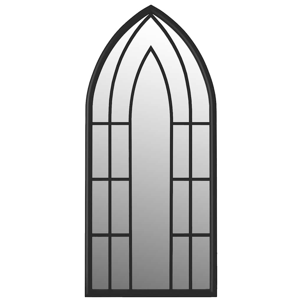 VidaXL miroir de jardin 100x45 cm fer noir