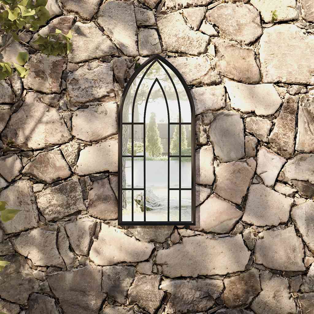 VidaXL miroir de jardin 70x30 cm fer noir