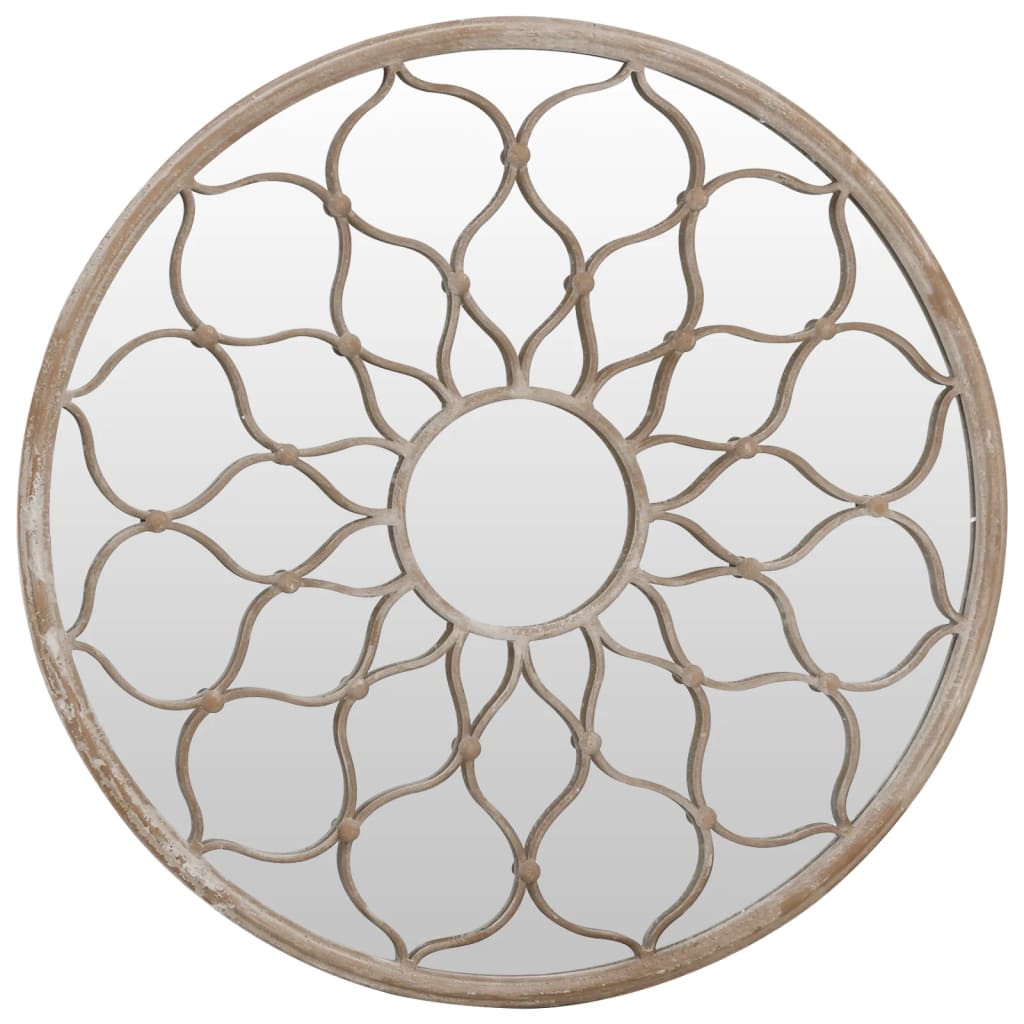 Vidaxx miroir de jardin rond 60x3 cm fer couleur sable