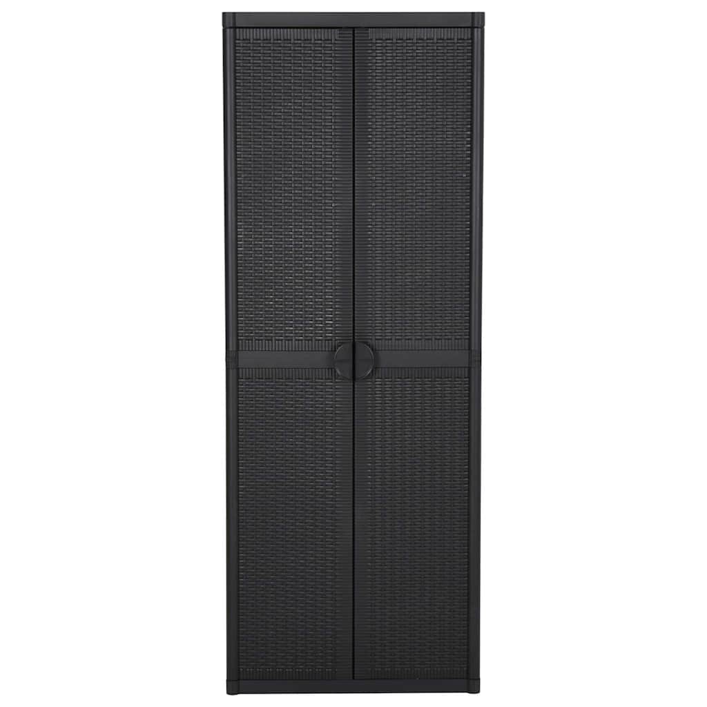 Vidaxl tuinkast 65x45x172 cm pp rattan zwart