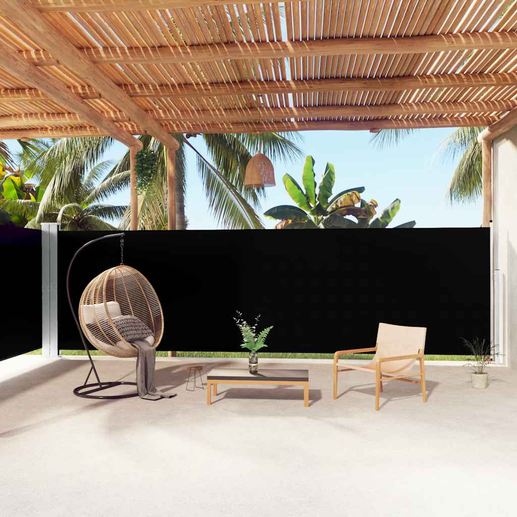 Pare-brise vidaxl extensible 180x1000 cm noir