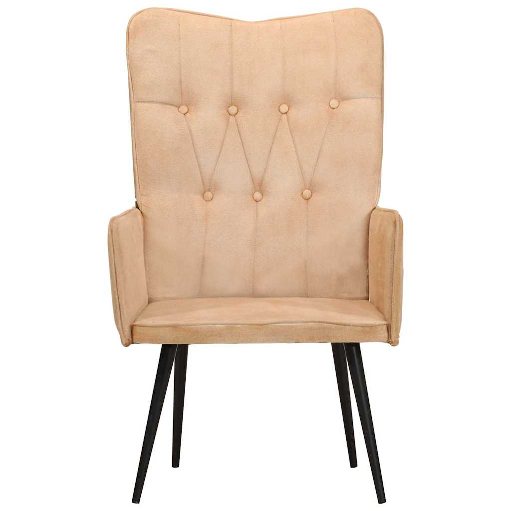 Vidaxl fauteuil canvas crèmekleurig
