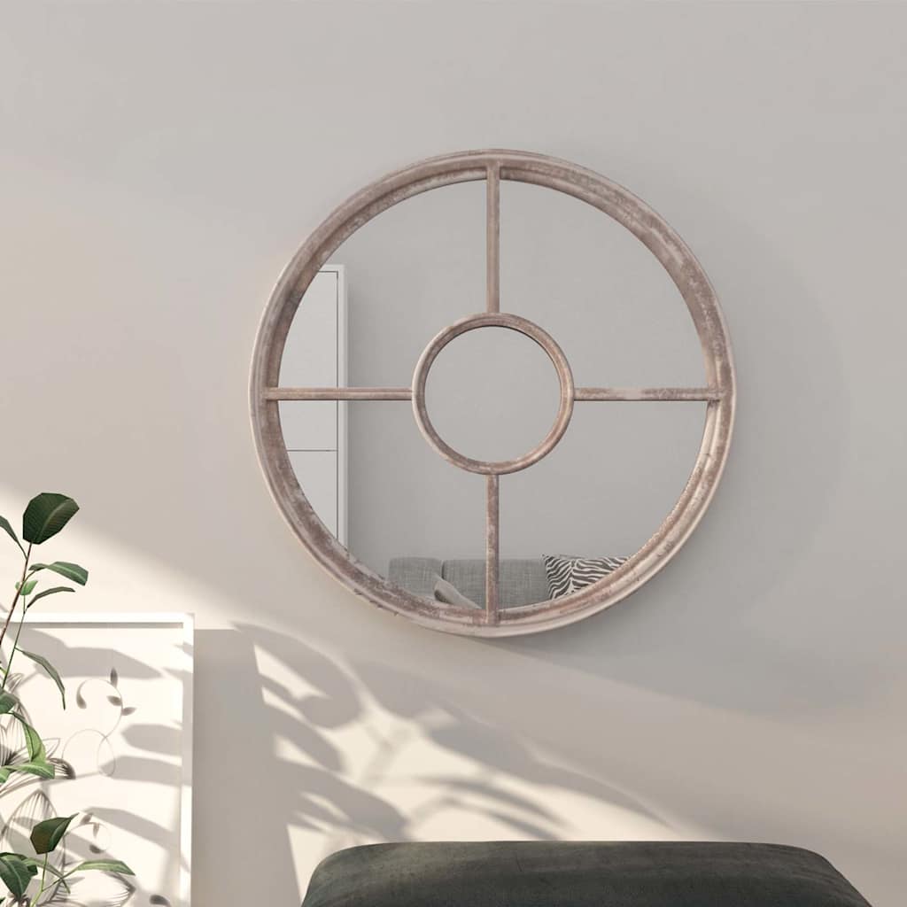 Vidaxx miroir rond 40x4 cm fer couleur sable