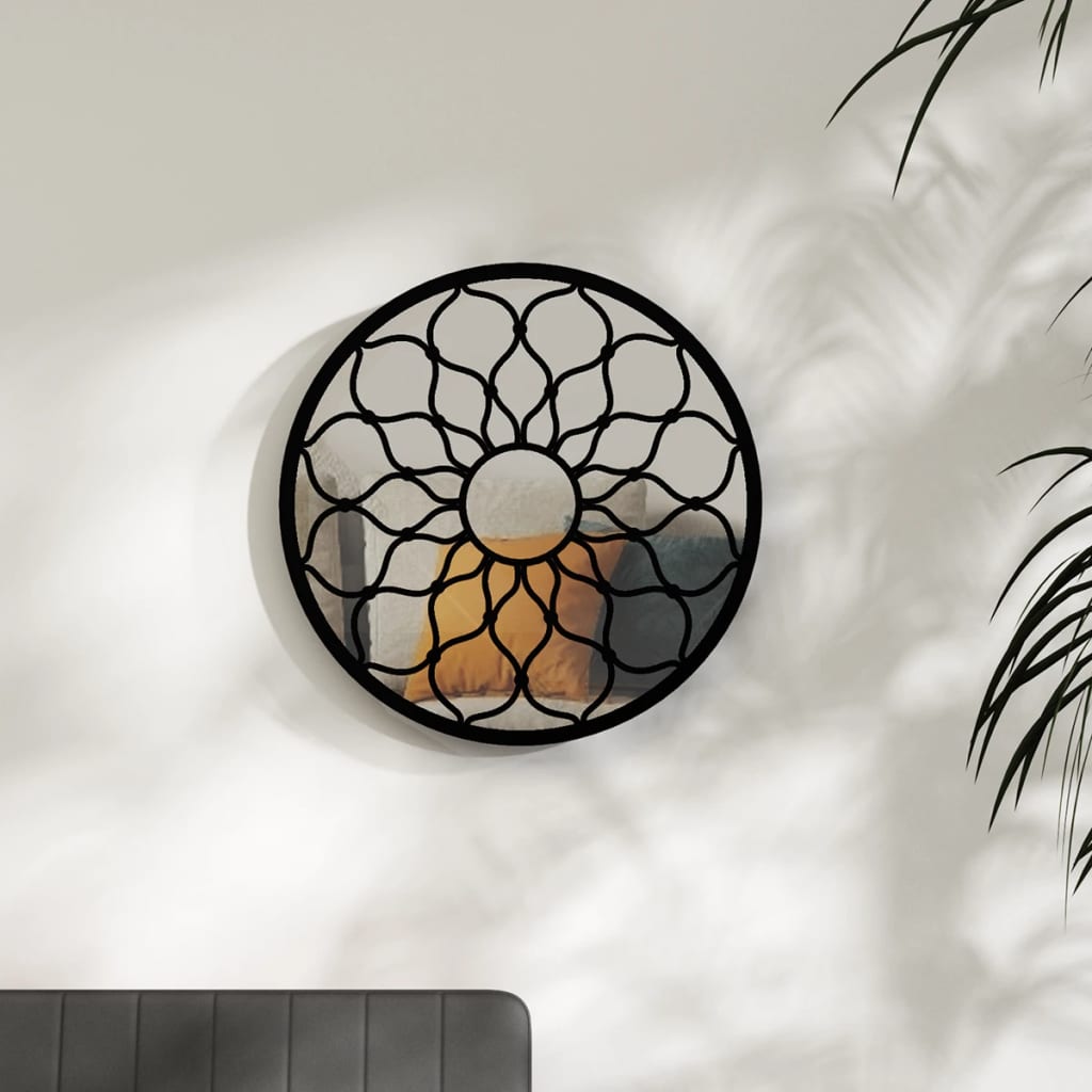 Vidaxx miroir rond 60x3 cm fer noir