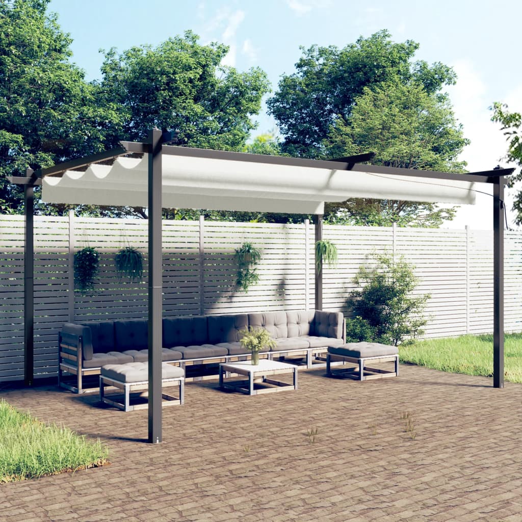Vidaxl Garden Pracor avec toit extensible 4x3 M CRAME COLORED