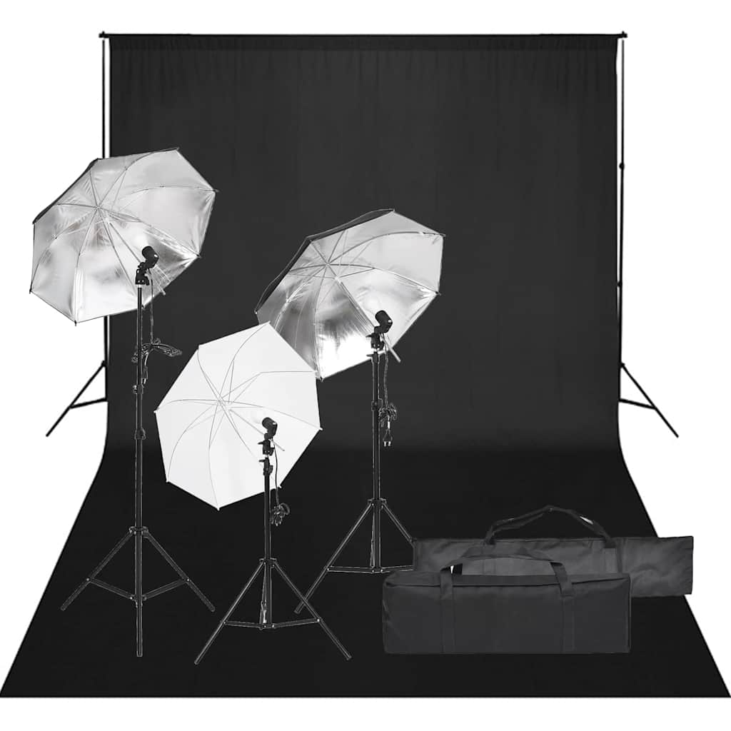 Ensemble de studio photo Vidaxxl avec kit d'éclairage et arrière-plan