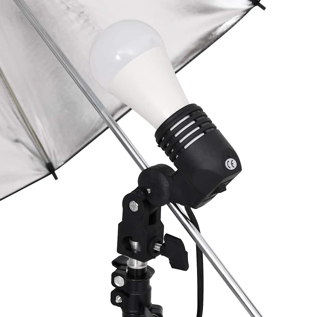Kit de studio photo Vidaxxl avec kit d'éclairage, fond et réflecteur