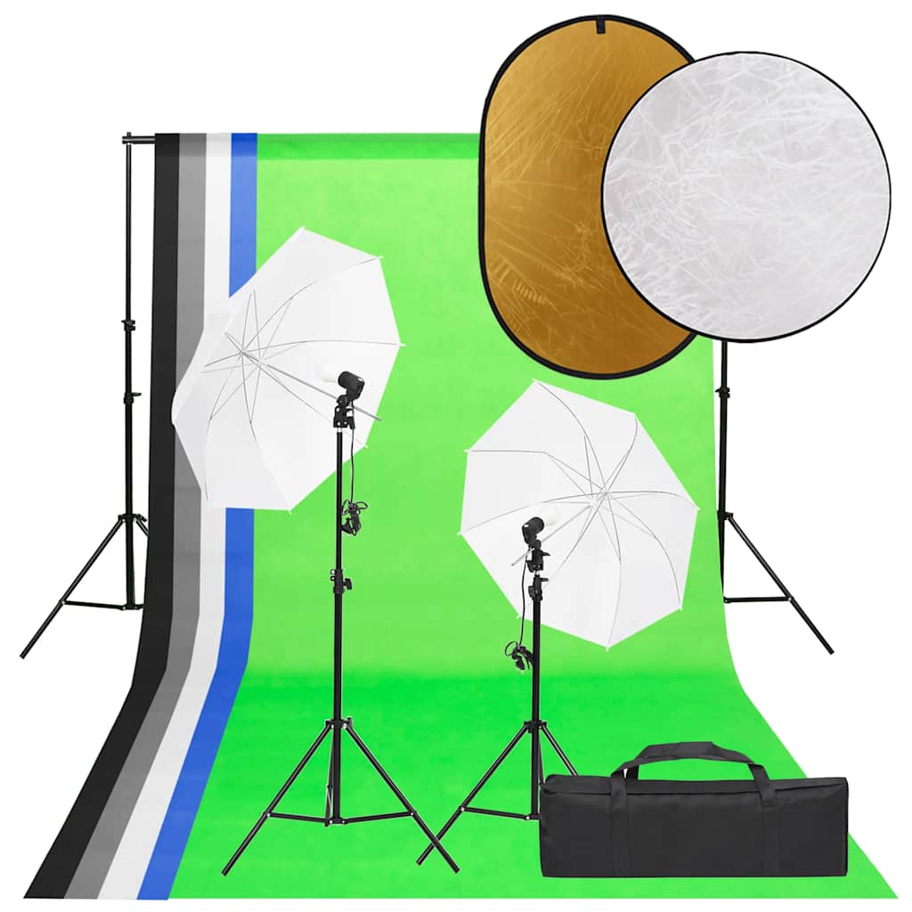 Ensemble de studio photo Vidaxl avec ensemble d'éclairage, arrière-plan et réflecteur