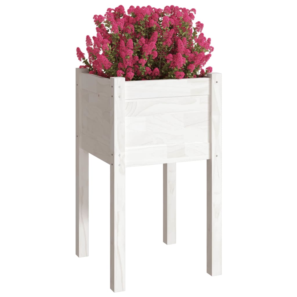 Jardinières vidaxl 2 ST 40x40x70 cm Pine solide blanc