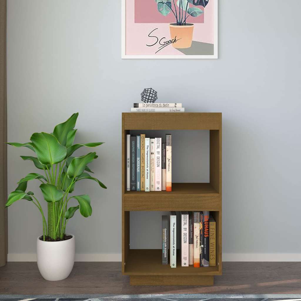 Vidaxl boekenkast 40x35x71 cm massief grenenhout honingbruin
