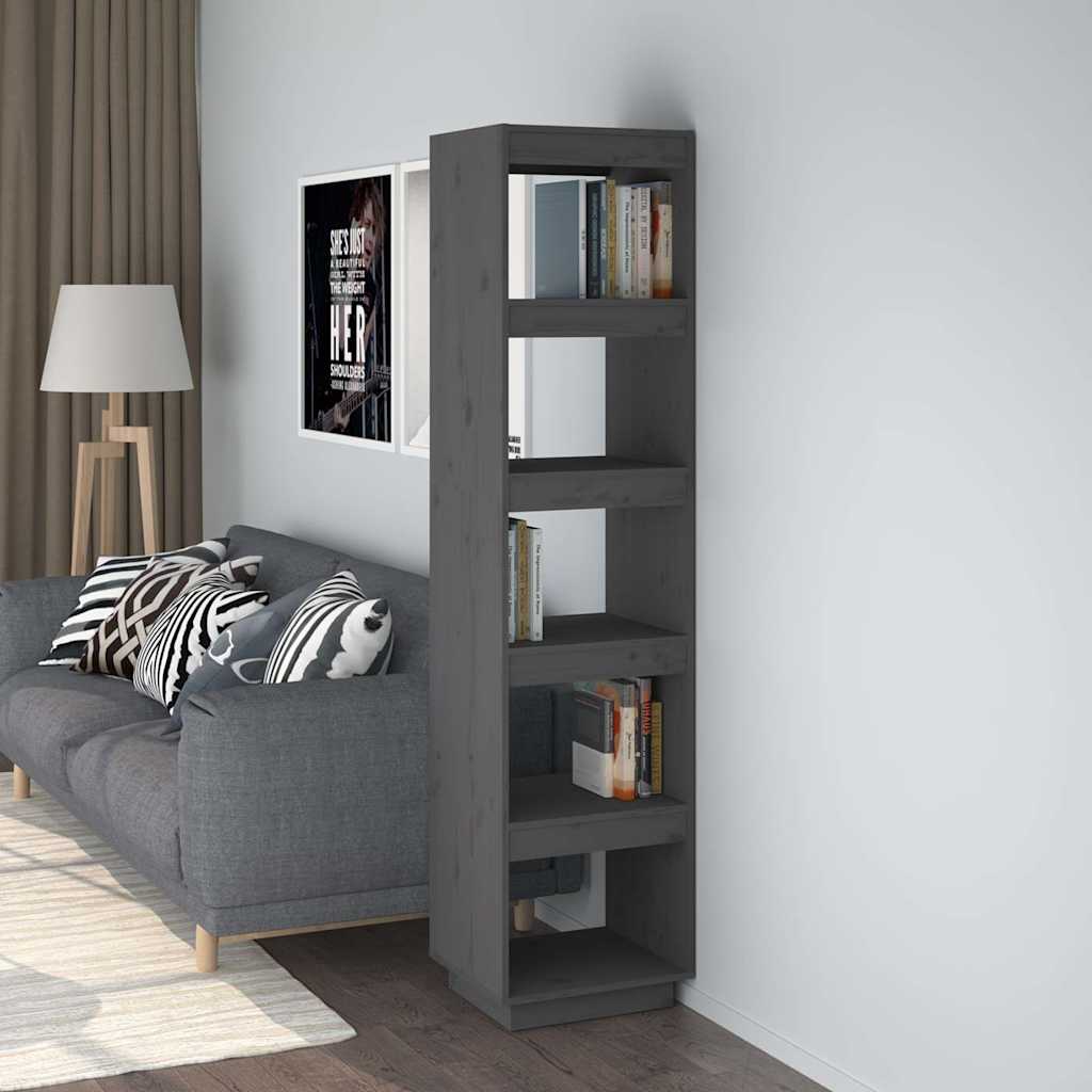 Vidaxl boekenkast kamerscherm 40x35x167 cm massief grenenhout grijs