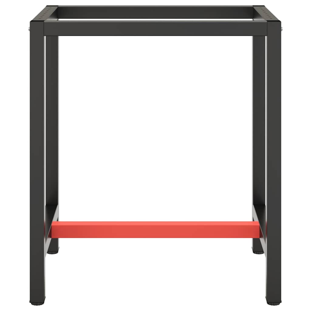 Vidaxl werkbankframe 70x50x79 cm metaal matzwart en matrood