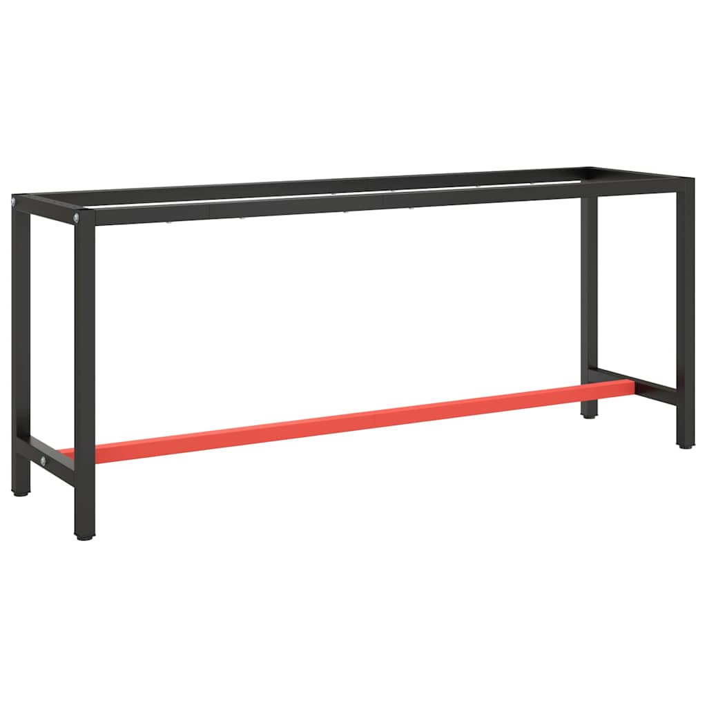 Vidaxl werkbankframe 190x50x79 cm metaal matzwart en matrood