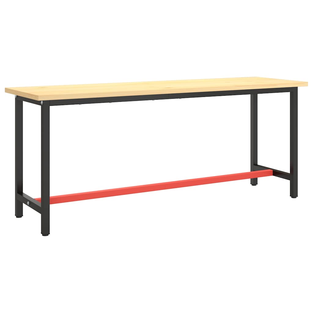Vidaxl werkbankframe 190x50x79 cm metaal matzwart en matrood