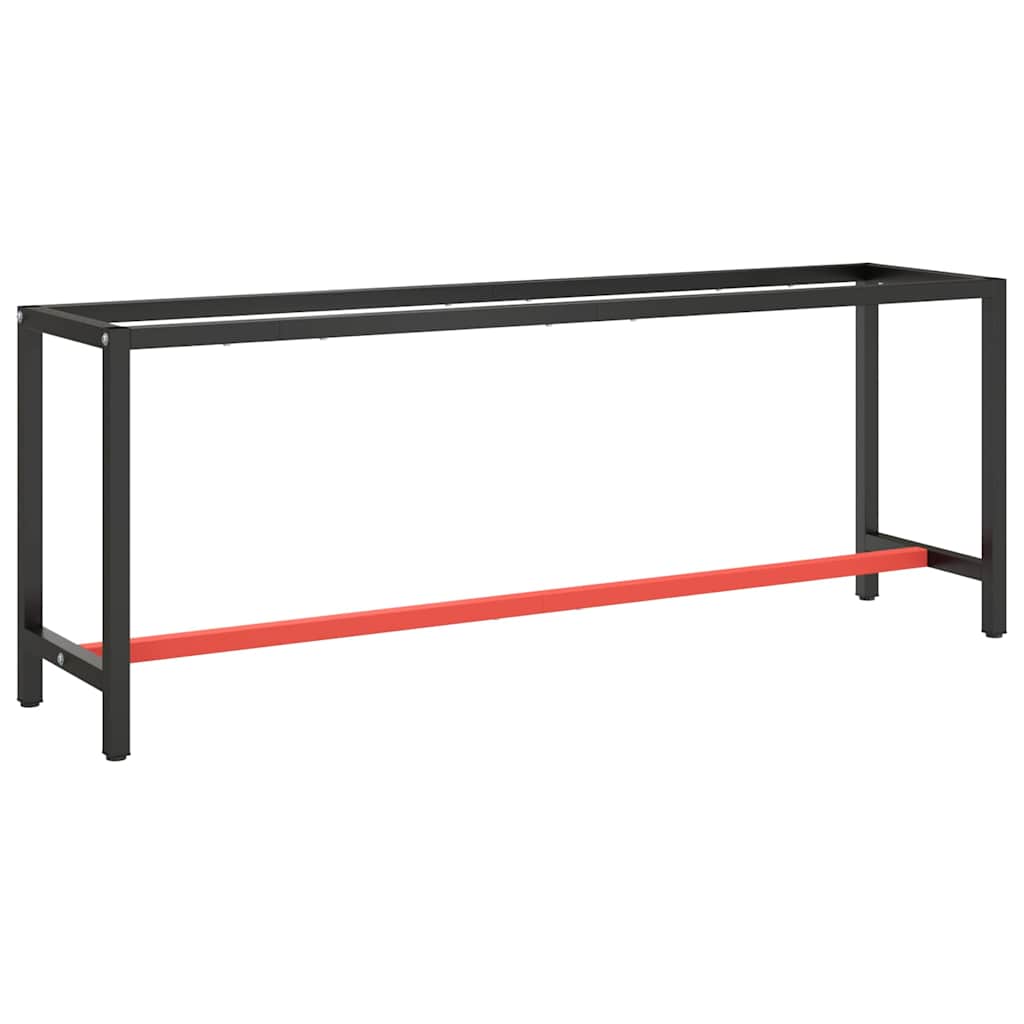 Vidaxl werkbankframe 210x50x79 cm metaal matzwart en matrood